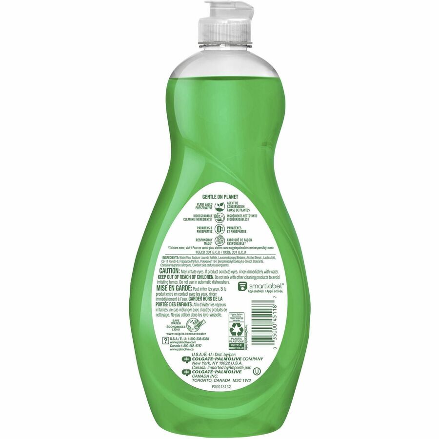 Palmolive Original Ultra Liquid Dish Soap, 20 fl oz, Biodegradable, Phosphate-free, Paraben-free, Eco-friendly, Green, 9 per Carton
