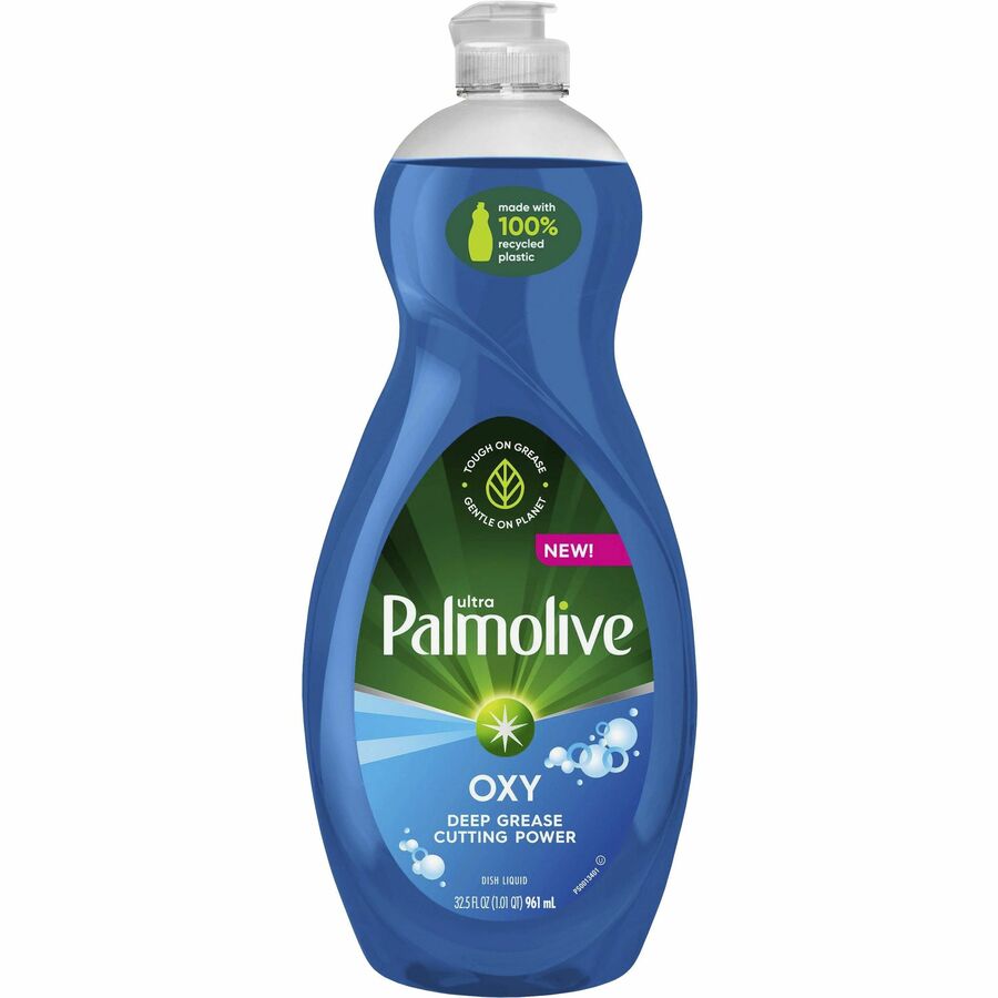 Palmolive Ultra Dish Soap Oxy Degreaser, Concentrate, 32.5 fl oz, Residue-Free, Biodegradable, Phosphate-Free, Paraben-Free, Eco-Friendly, Multi, 9/Carton