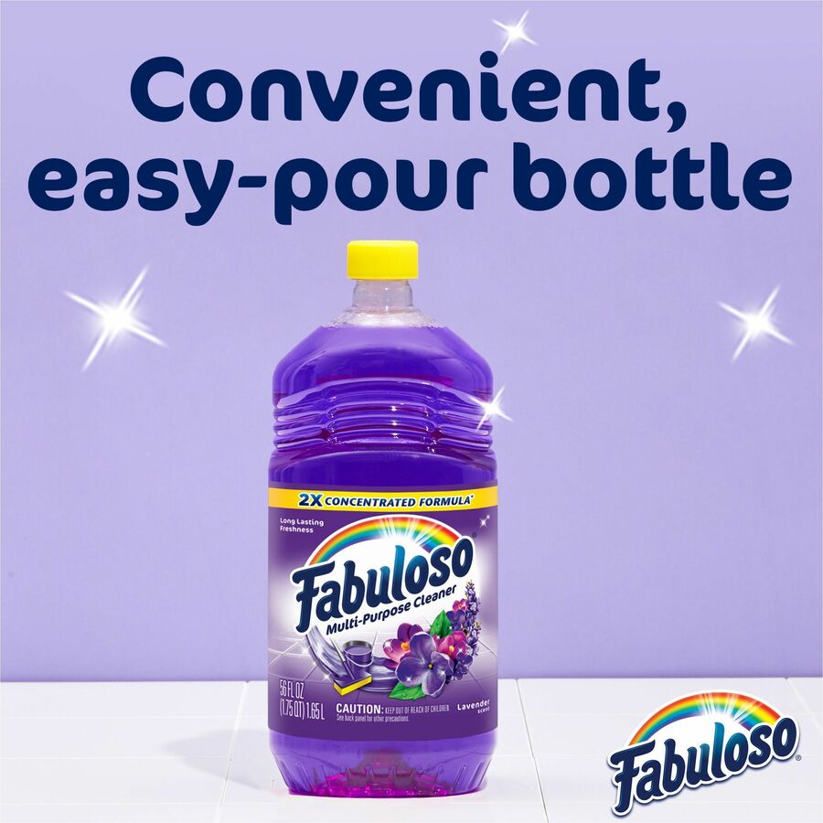 Fabuloso All-Purpose Cleaner, Lavender Scent, 33.8 fl oz (1.1 quart), Rinse-Free, Residue-Free, Long Lasting, 1 Each
