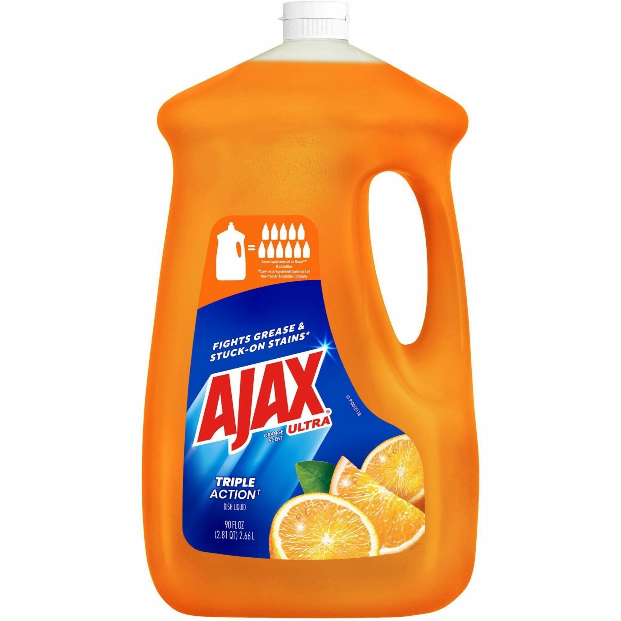 AJAX Triple Action Dish Soap, Orange Scent, 90 fl oz, 1 Each, Phosphate-Free, Kosher-Free
