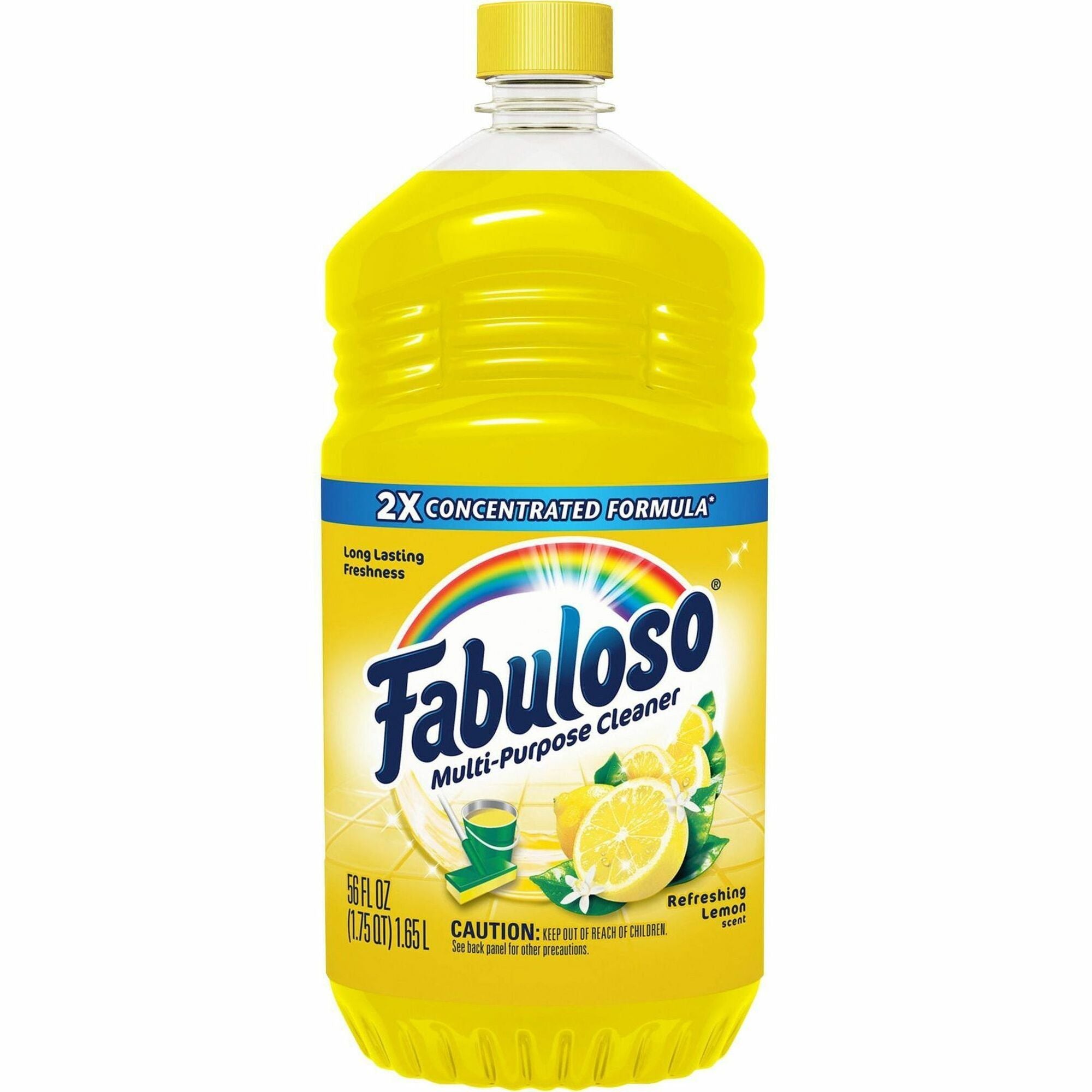 Fabuloso Multi-Purpose Cleaner, Lemon Scent, Rinse-Free, Residue-Free, Long Lasting, Yellow, 56 fl oz, 1 Bottle