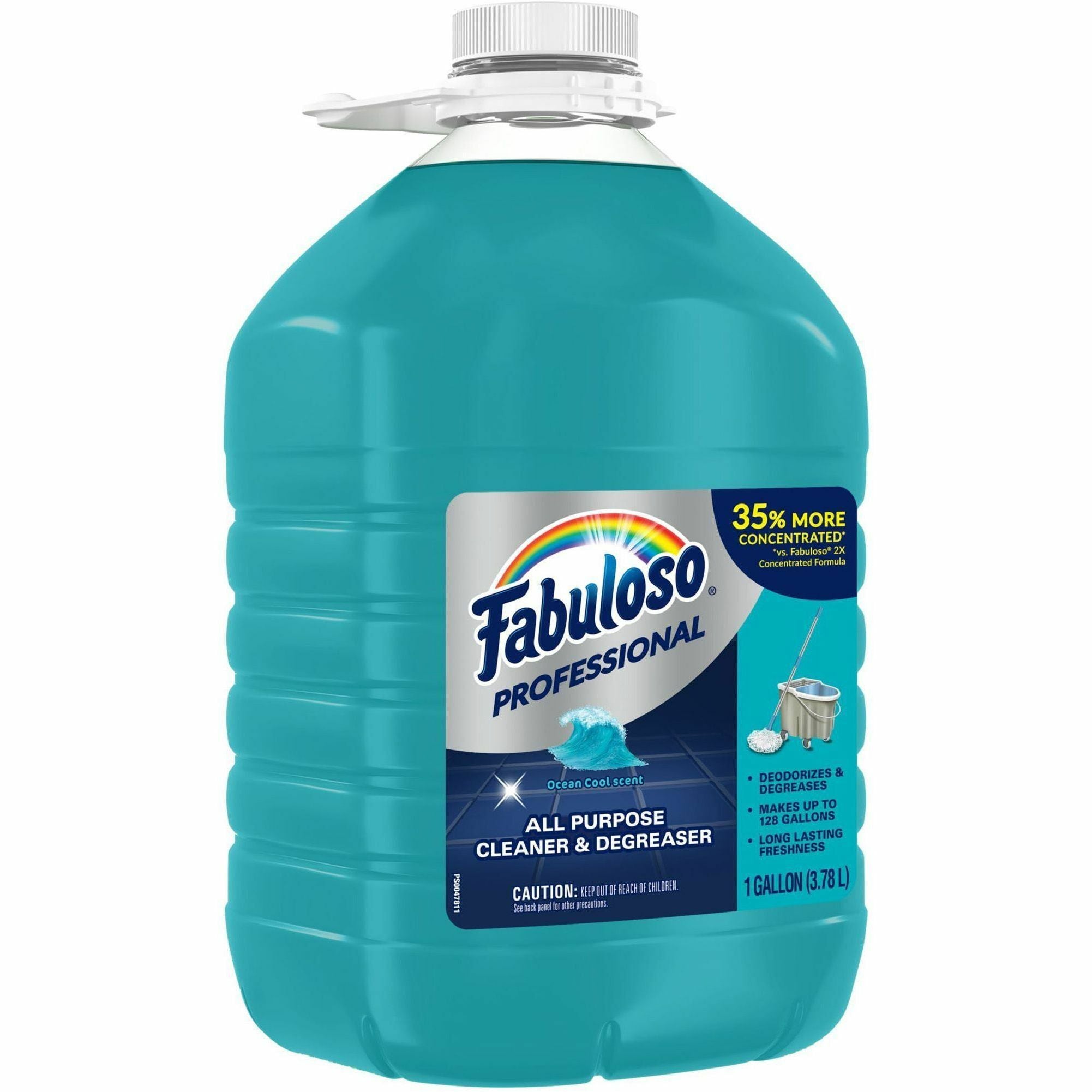 Concentrate - 128 fl oz (4 quart) - Ocean Cool, Pleasant Scent - Long Lasting, pH Neutral, pH Balanced, Easy to Use, Rinse-free - Blue - 4 / Carton