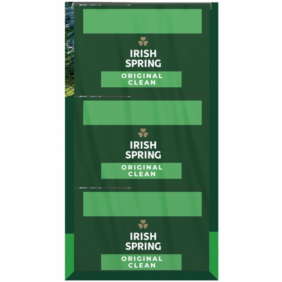 Irish Spring Deodorant Bar Soap with Flaxseed Oil, Original Clean Scent, 3.75 oz, Green, Paraben-free, Phthalate-free, Gluten-free, Recyclable, 3 Pack