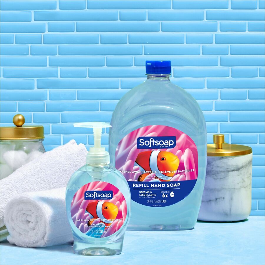 Softsoap Aquarium Hand Soap, Fresh Scent, 7.50 fl oz, Moisturizing, Antibacterial, Rich Lather, Paraben-free, Phthalate-free, pH Balanced, Biodegradable, Clear, 1 Each