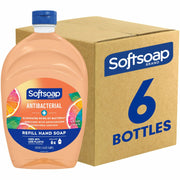 Softsoap Antibacterial Hand Soap, Crisp Clean Scent, 1.56 Quart, Orange, Moisturizing, Refillable, Paraben-Free, Phthalate-Free, Biodegradable, 6/Carton