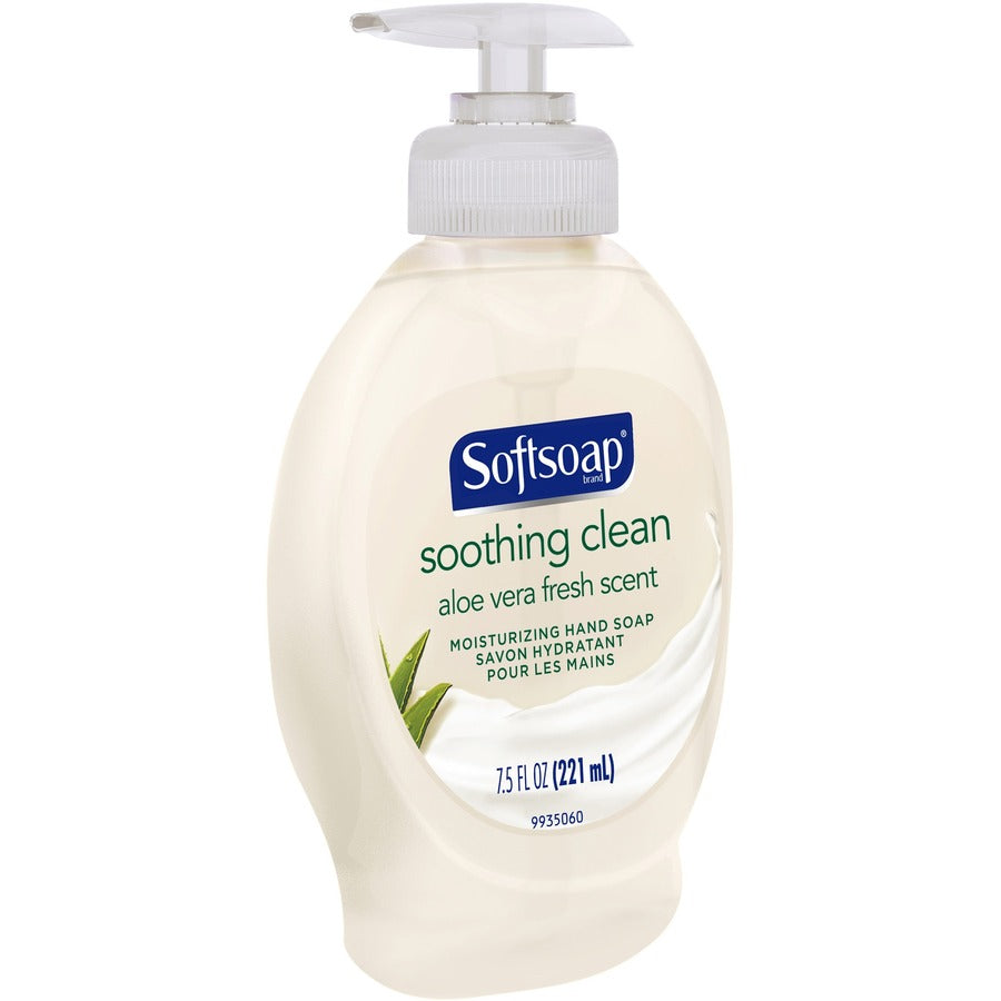 Softsoap Soothing Liquid Hand Soap Pump, Aloe Vera Scent, 7.50 fl oz Pump Bottle, Moisturizing, Rich Lather, Paraben-free, Phthalate-free, Biodegradable, 6 per Carton