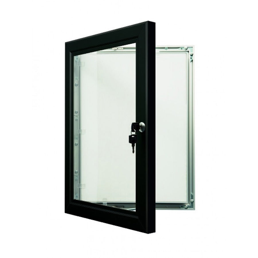 Seco Locking Poster Case, 11" x 14" Frame, Rectangle, Portrait or Landscape, Black, Weather Proof, Shatter Proof, Lockable, Rust Proof, Water Proof, Aluminum/Plastic/Polycarbonate, 1 Each