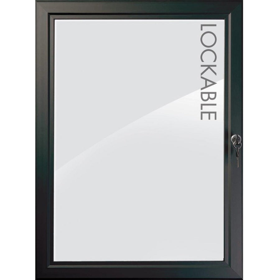 Seco Locking Poster Case, 18" x 24" Frame, Rectangle, Portrait/Landscape, Black, Weather Proof, Shatter Proof, Lockable, Rust Proof, Water Proof, Aluminum/Plastic/Polycarbonate, 1 Each