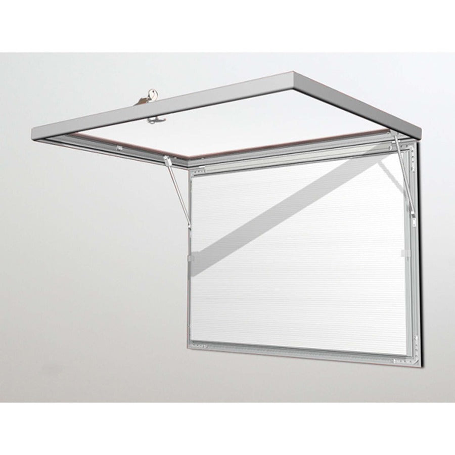 Seco Locking Poster Case, 40" x 60" Rectangle Frame, Portrait or Landscape, Anodized Silver, Weatherproof, Shatterproof, Lockable, Rustproof, Waterproof, Aluminum/Plastic/Polycarbonate, 1 Each