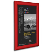 Seco Mitred Snap Frame, 18" x 24", Rectangle, Durable Aluminum, Red, 1 Each