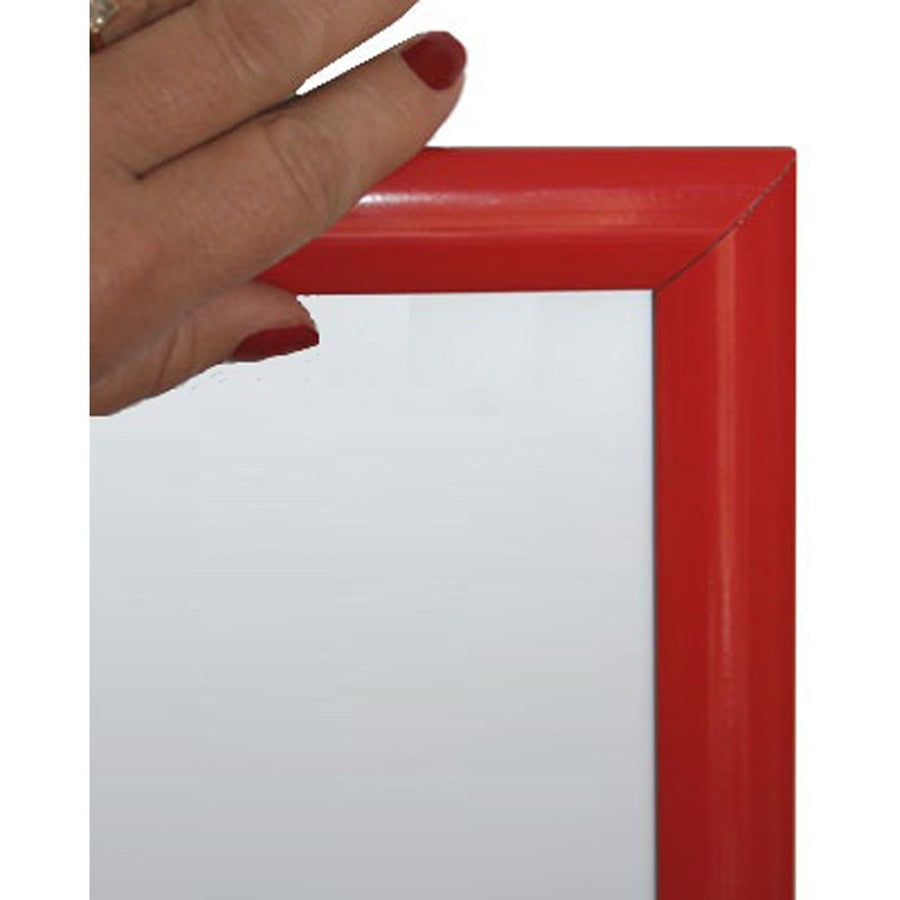 Seco Mitred Snap Frame, 24" x 36", Rectangle, Durable Aluminum, Red, 1 Each