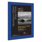 Seco Mitred Snap Frame, 8.50" x 11", Rectangle, Durable Aluminum, Blue, 1 Each