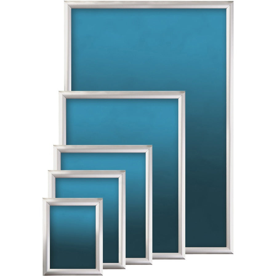 Seco Classic Snap Frame, 18" x 24", Rectangle, Black Finish, Silver Aluminum, 1 Each