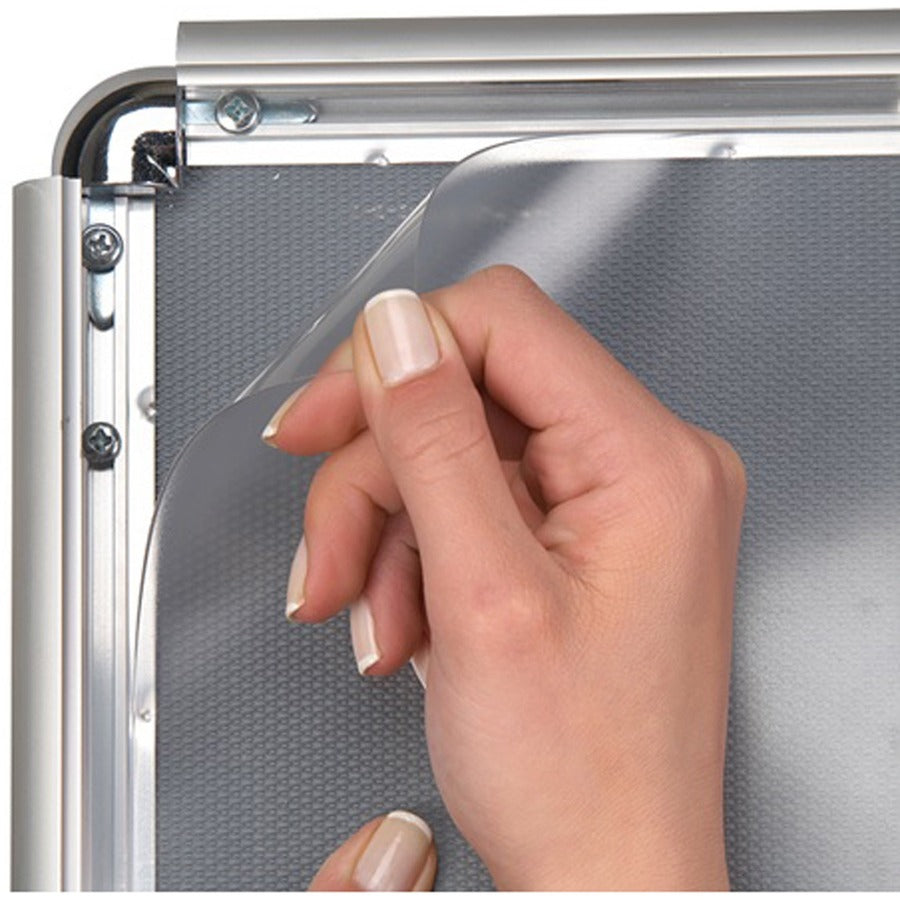 Seco Classic Snap Frame, 24" x 36", Rectangle, Dual-sided, Durable Aluminum, Black/Silver, 1 Each
