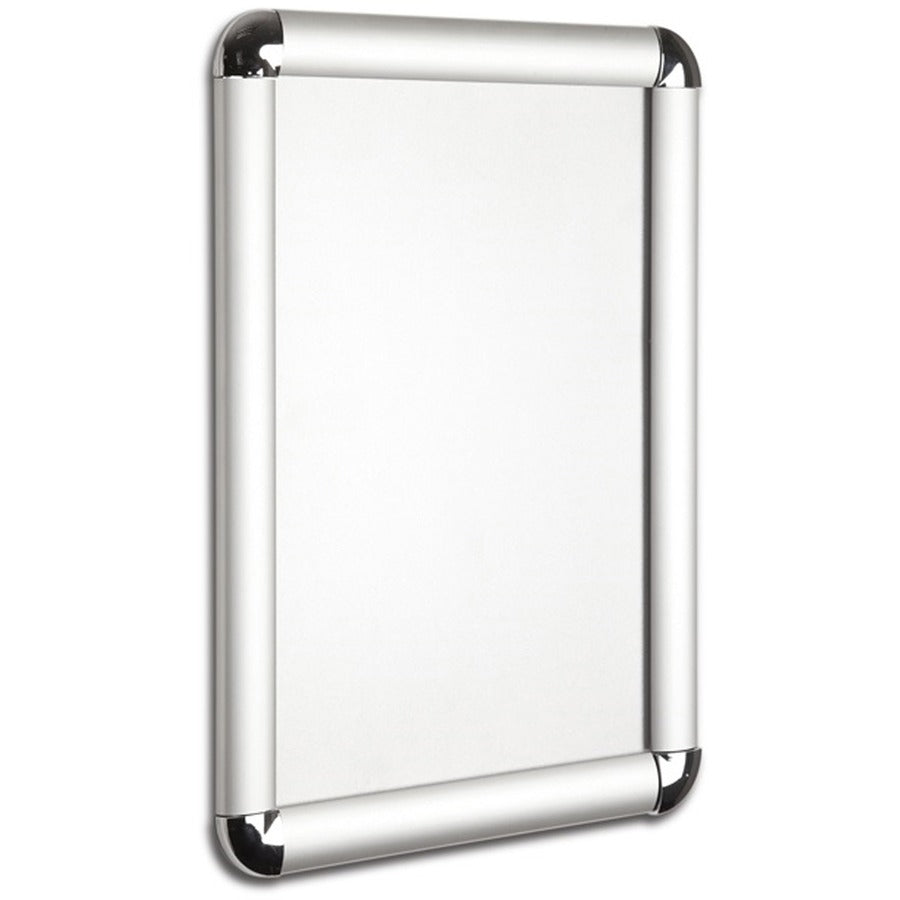Seco Classic Snap Frame, 24" x 36", Rectangle, Dual-sided, Durable Aluminum, Black/Silver, 1 Each