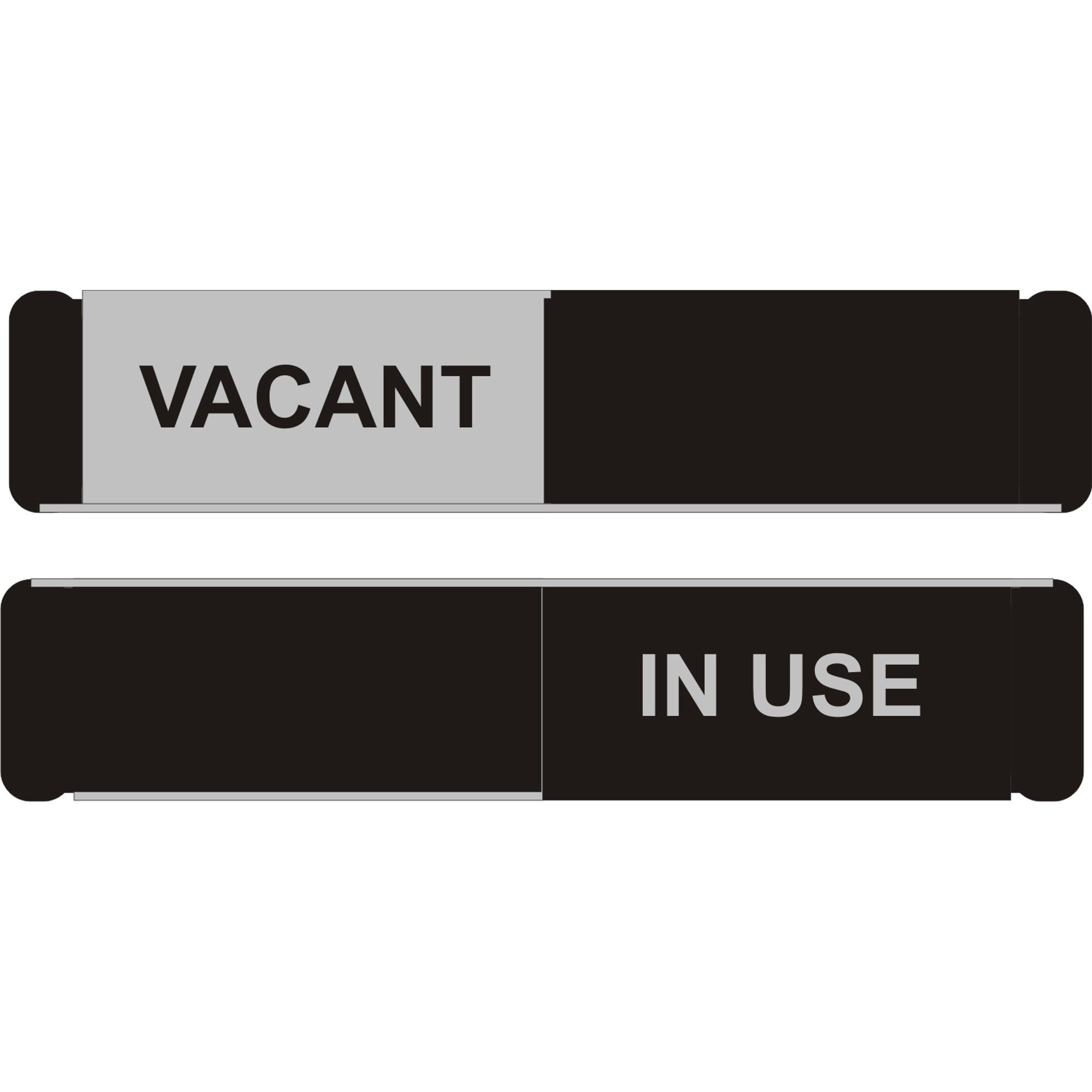 Seco Door Sign, "Vacant/In Use", 10" x 2", Rectangular, Self-adhesive, Aluminum/PVC, 1 Each