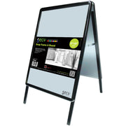 Seco Snap Frame A-board Sidewalk Sign, 28" x 22", Rectangular, Double Sided, Flexible, Strong, Anti-glare, Galvanized Steel & PVC, 1 Each