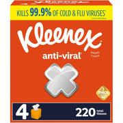 Kleenex Anti-viral Facial Tissue - 3 Ply - WhiteBox - 55/Box - 4 / Pack