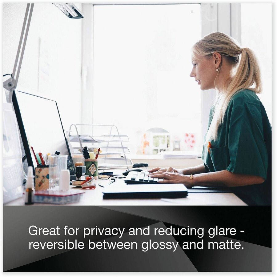 3M Privacy Screen Filter Black - For 23" Widescreen LCD Monitor - 16:9 - Scratch Resistant, Fingerprint Resistant - Anti-glare - 1