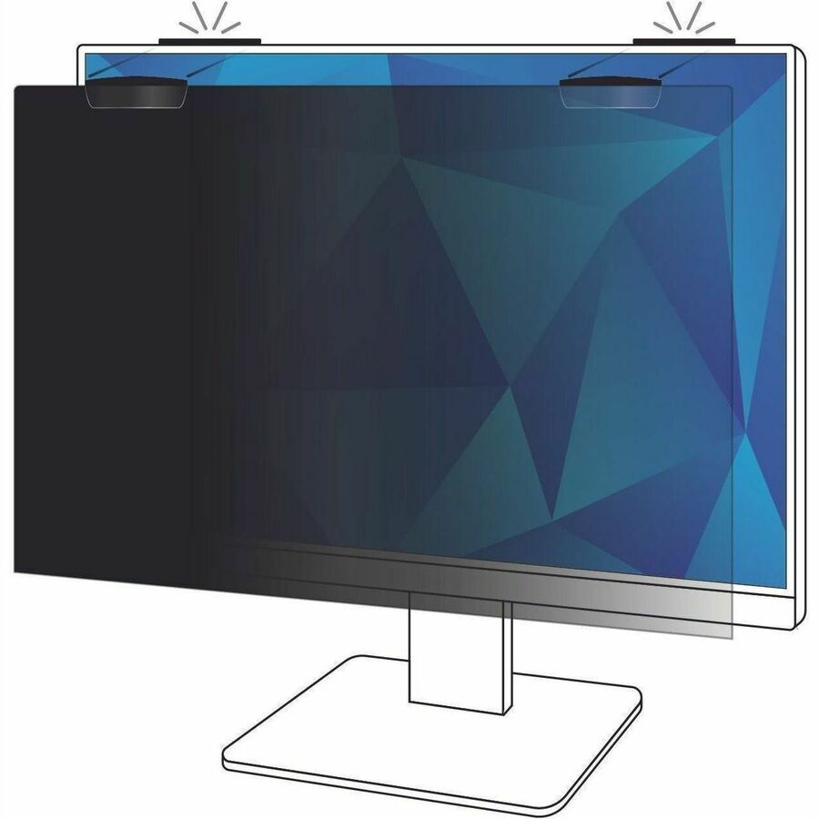 3M Privacy Screen Filter Black - For 23.8" Widescreen LCD Monitor - 16:9 - Scratch Resistant, Fingerprint Resistant - Anti-glare - 1 Each