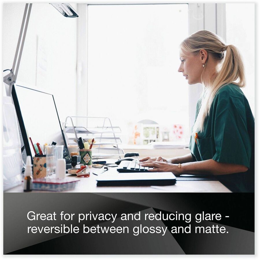 3M Privacy Screen Filter Black - For 24" Widescreen LCD Monitor - 16:10 - Scratch Resistant, Fingerprint Resistant - Anti-glare