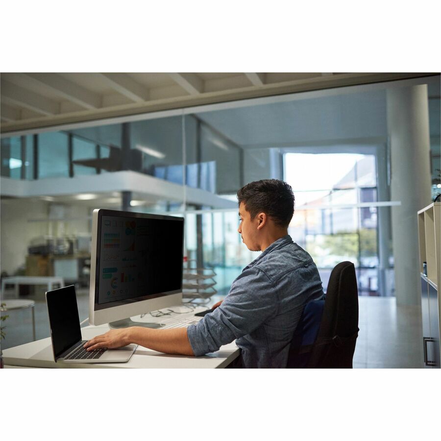 3M Privacy Screen Filter Black - For 24" Widescreen LCD Monitor - 16:10 - Scratch Resistant, Fingerprint Resistant - Anti-glare