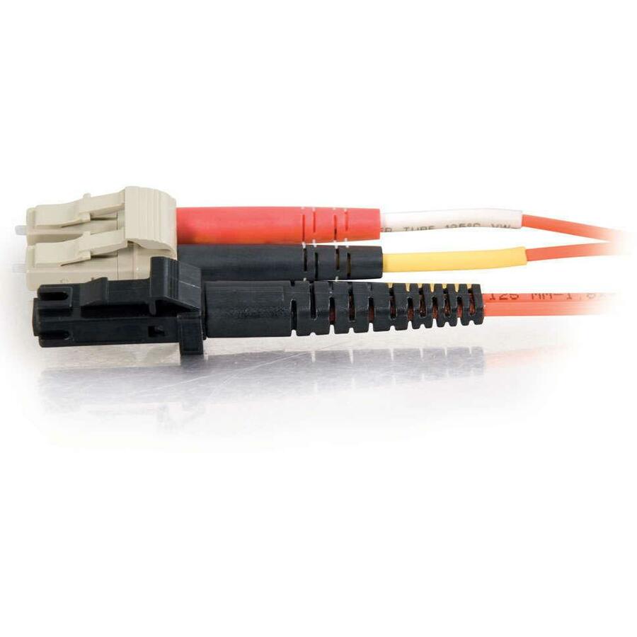 C2G Fiber Optic Duplex Patch Cable - 6.56 ft Fiber Optic Network Cable - First End: 2 x LC - Male - Second End: 1 x MT-RJ Network - Male - Patch Cable - 62.5/125 &micro;m - Orange - 1 Each