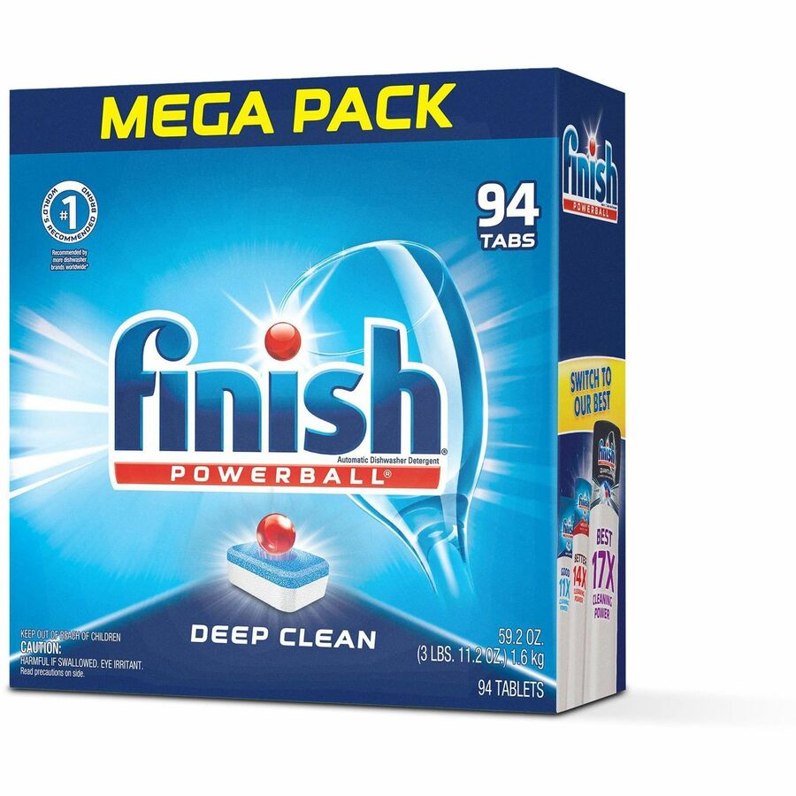 Finish Powerball Dishwasher Tabs - Fresh Scent - Chlorine-free, Easy to Use - Multi - 94 / Box