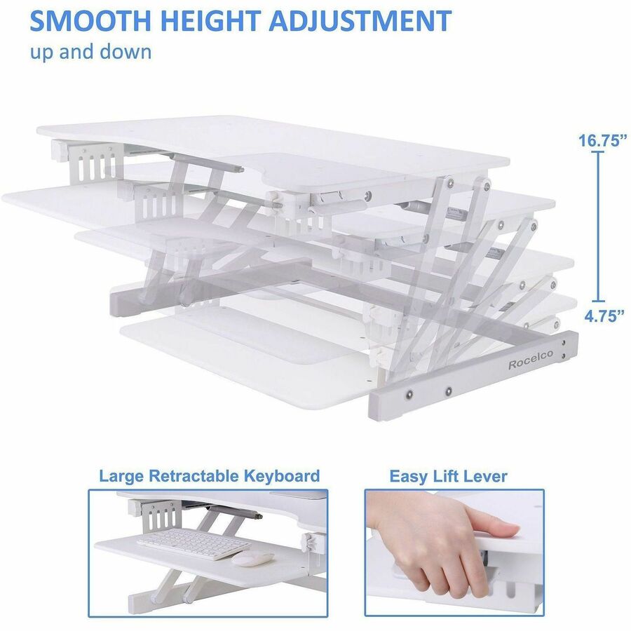 Rocelco ADR 32" Adjustable Desk Riser with EVR