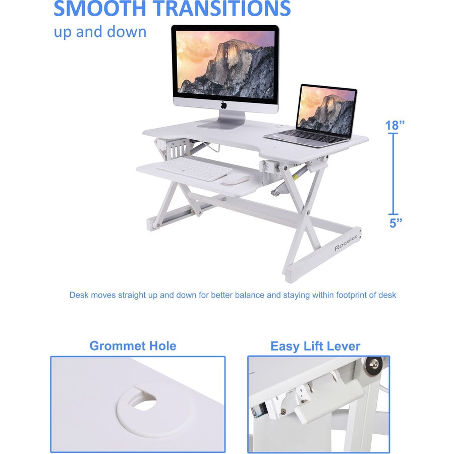 Rocelco EADRW- Sit Stand Desk Riser
