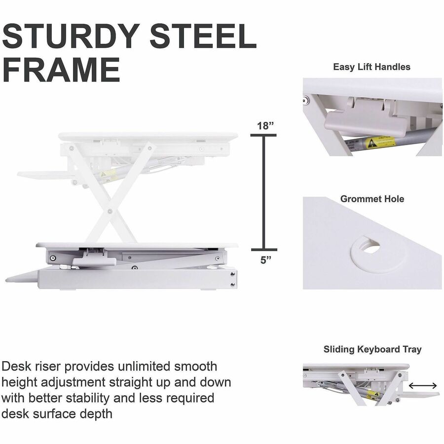 Rocelco EADRW- Sit Stand Desk Riser
