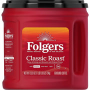 Folgers&reg; Ground Classic Roast Coffee - Medium - 25.9 oz Per Canister - Ground - Classic Roast - 1 Each