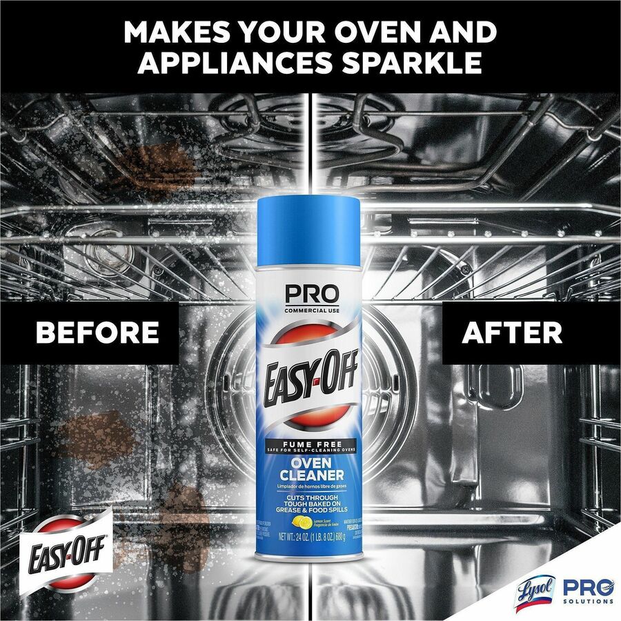 Professional Easy-Off Fume Free Over Cleaner - 24 oz (1.50 lb) - Lemon Scent - Fume-free - White - 1 Each
