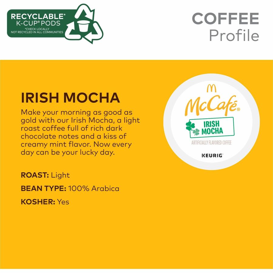 McCaf&eacute;&reg; K-Cup Irish Mocha - Compatible with K-Cup Brewer - Light - K-Cup - Irish Mocha - 24 / Box
