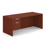 OfficeSource OS Laminate Collection Single 3/4 Pedestal Desk - 71" x 30" - Cherry