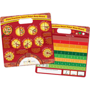 Smart Poly® Educational Activity Busy Board, Dry Erase with Marker, 10-3/4" x 10-3/4", Pizza Fractions
