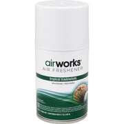 AirWorks Metered Aerosol Air Fresheners - Spray - 6000 ft³ - 7 fl oz (0.2 quart) - Tropical Tradewind - Wall Mountable - 12 / Carton
