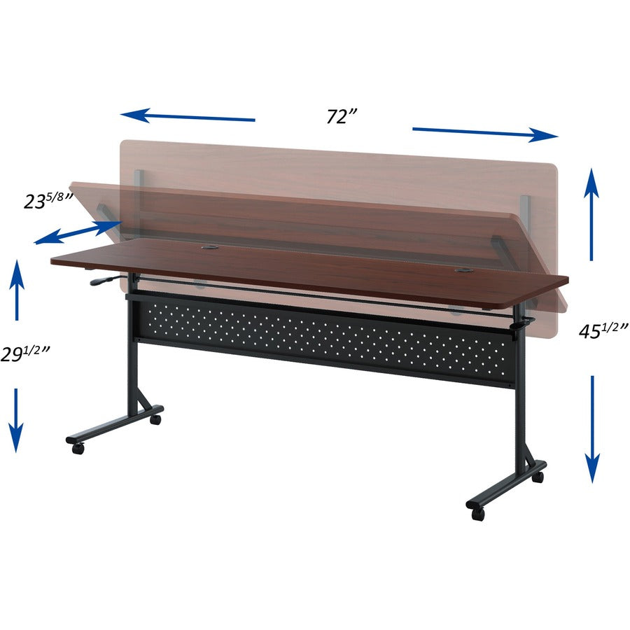 Lorell Shift 2.0 Flip and Nesting Mobile Table - Laminated Rectangle Top - 198 lb Capacity - 72" Table Top Length x 24" Table Top Width x 1" Table Top Thickness - 29.50" Height - Assembly Required - Mahogany - 1 Each