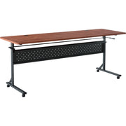 Lorell Shift 2.0 Flip and Nesting Mobile Table - Laminated Rectangle Top - 198 lb Capacity - 72" Table Top Length x 24" Table Top Width x 1" Table Top Thickness - 29.50" Height - Assembly Required - Cherry - 1 Each