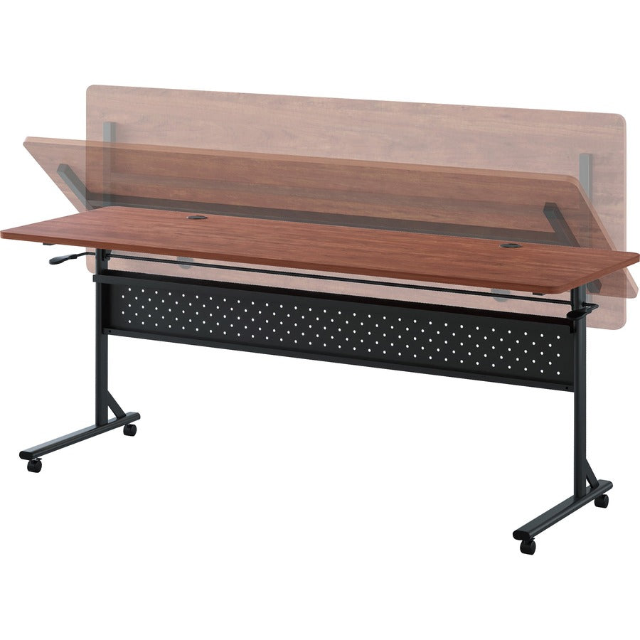 Lorell Shift 2.0 Flip and Nesting Mobile Table - Laminated Rectangle Top - 198 lb Capacity - 72" Table Top Length x 24" Table Top Width x 1" Table Top Thickness - 29.50" Height - Assembly Required - Cherry - 1 Each