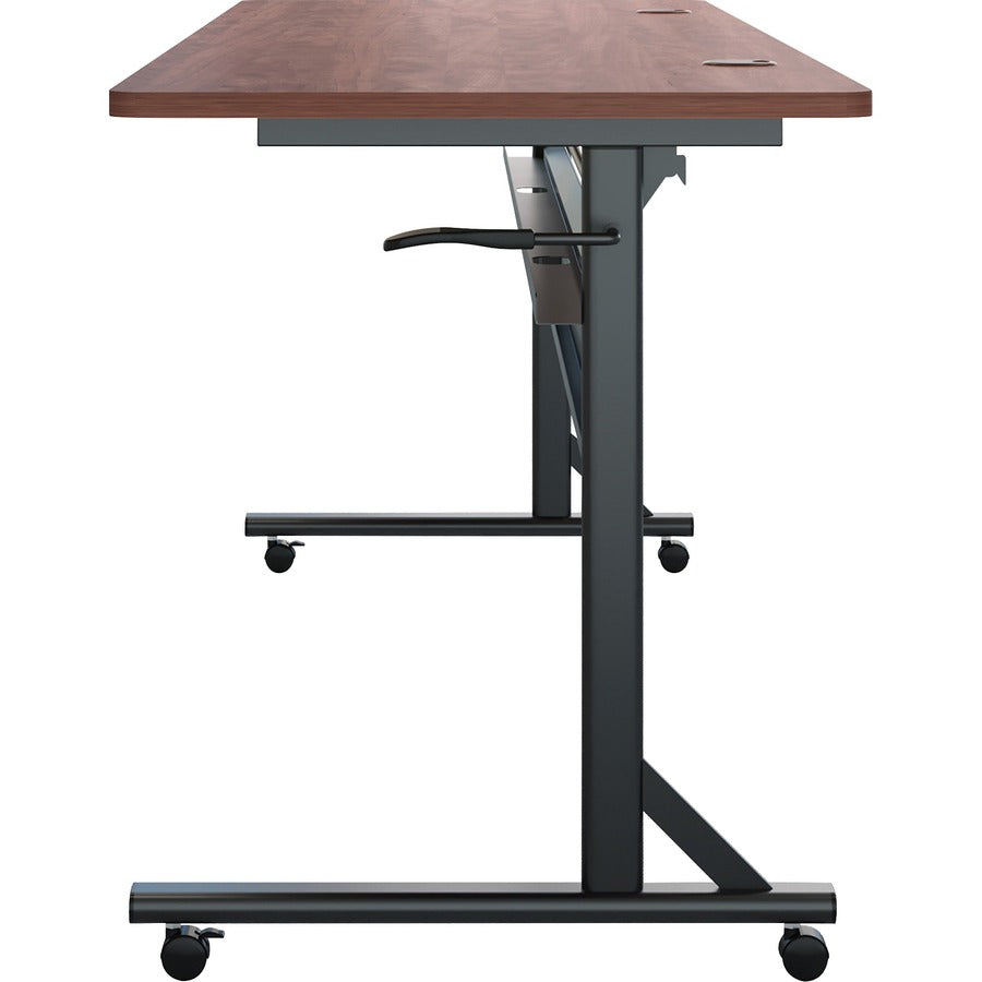 Lorell Shift 2.0 Flip and Nesting Mobile Table - Laminated Rectangle Top - 198 lb Capacity - 72" Table Top Length x 24" Table Top Width x 1" Table Top Thickness - 29.50" Height - Assembly Required - Cherry - 1 Each