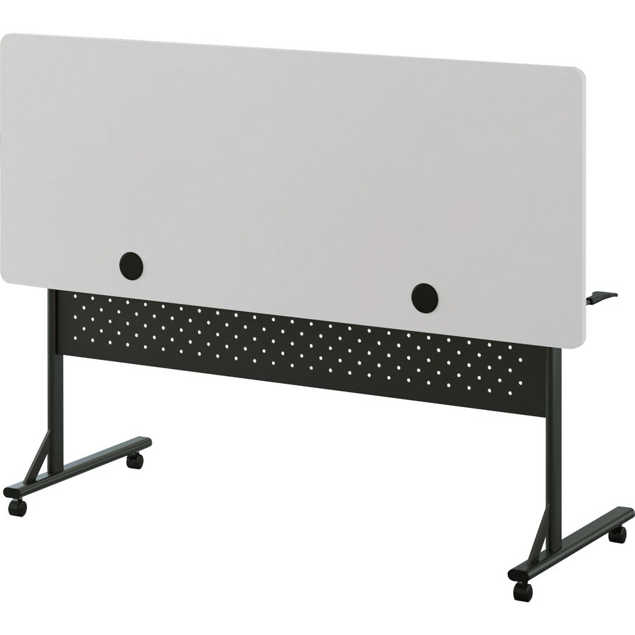 Lorell Shift 2.0 Flip and Nesting Mobile Table - Laminated Rectangle Top - 198 lb Capacity - 60" Table Top Length x 24" Table Top Width x 1" Table Top Thickness - 29.50" Height - Assembly Required - Gray - 1 Each