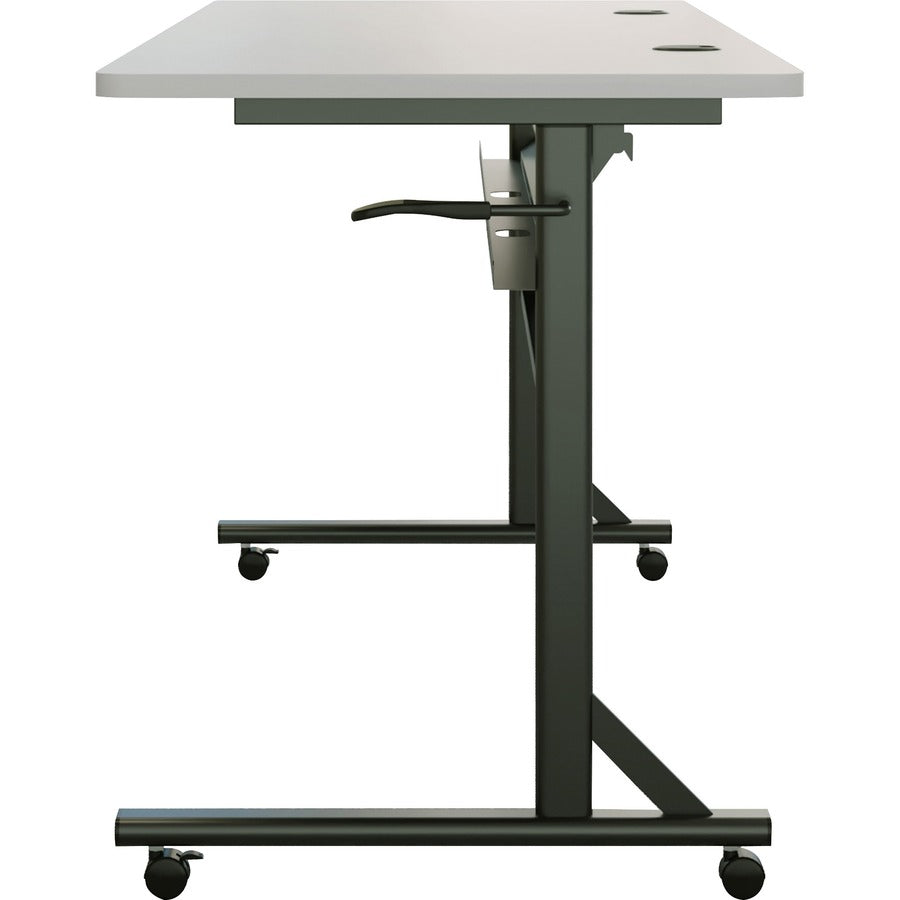Lorell Shift 2.0 Flip and Nesting Mobile Table - Laminated Rectangle Top - 198 lb Capacity - 60" Table Top Length x 24" Table Top Width x 1" Table Top Thickness - 29.50" Height - Assembly Required - Gray - 1 Each
