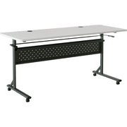 Lorell Shift 2.0 Flip and Nesting Mobile Table - Laminated Rectangle Top - 198 lb Capacity - 60" Table Top Length x 24" Table Top Width x 1" Table Top Thickness - 29.50" Height - Assembly Required - Gray - 1 Each