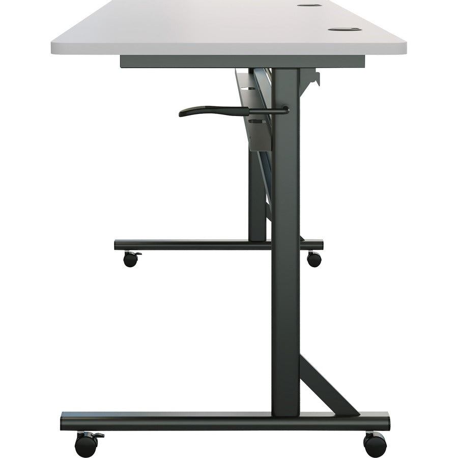Lorell Shift 2.0 Flip and Nesting Mobile Table - Laminated Rectangle Top - 198 lb Capacity - 72" Table Top Length x 24" Table Top Width x 1" Table Top Thickness - 29.50" Height - Assembly Required - Gray - 1 Each