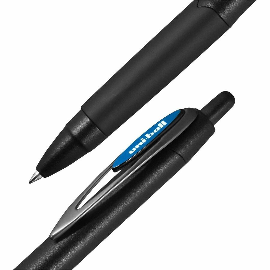 uniball™ 207 Plus+ Gel Pen - 0.7 mm Medium Conical Pen Point - Refillable - Retractable - Blue Ink - Gel-based, Nanofiber Ink - Black Metal Barrel - 1 Dozen