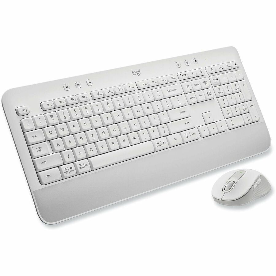 USB Plunger Wireless Bluetooth/RF Keyboard - 118 Key - English (US) - Off White - USB Wireless Bluetooth/RF Mouse - 4000 dpi - Scroll Wheel - Off White - Symmetrical - AA - Compatible with PC, Mac