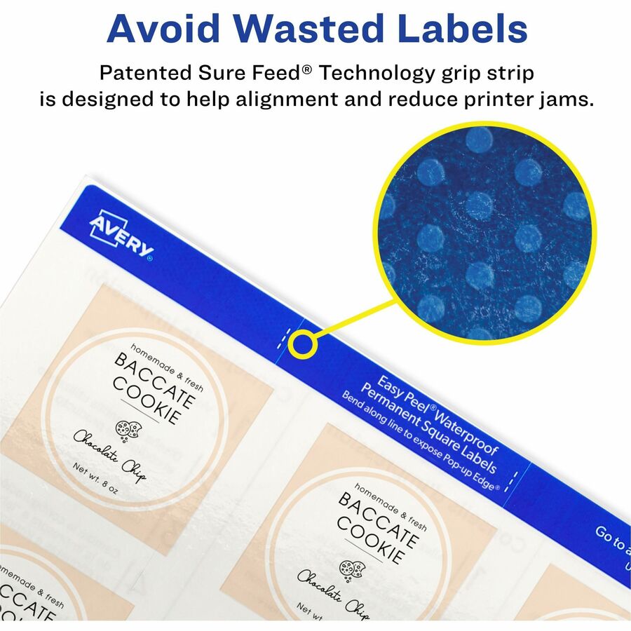 Avery&reg; Durable Waterproof Labels, 2" x 2" Square, 96 Total