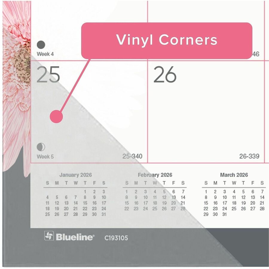 Brownline Monthly Floral Desk Pad