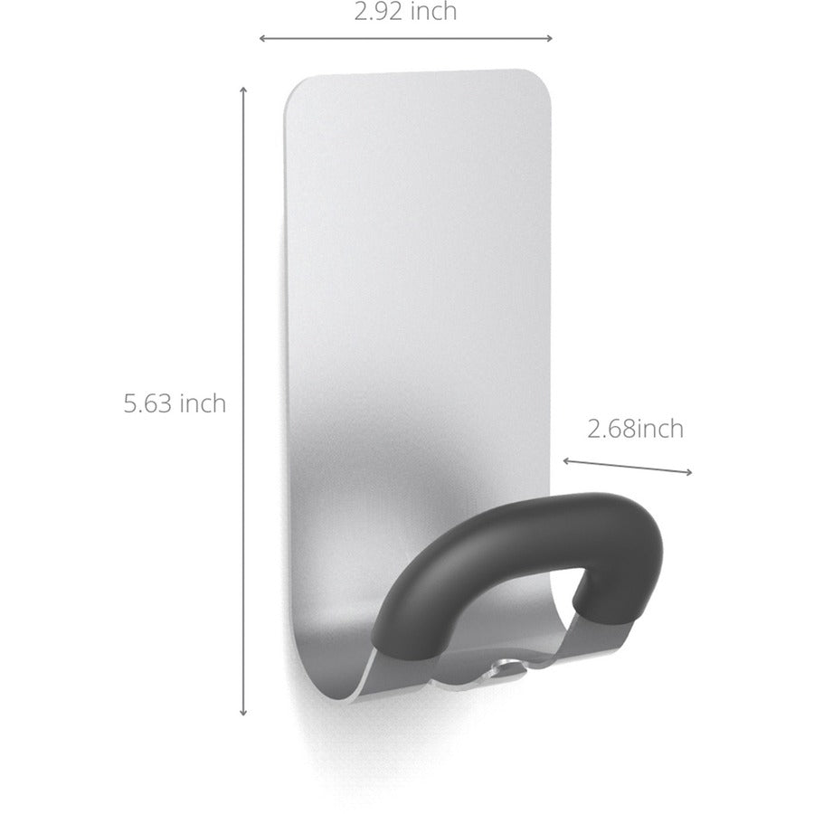 Alba Magnetic Coat Hook - 11.02 lb (5 kg) Capacity - for Coat, Metal, Cabinet, Door, Clothes, Umbrella, Key, Accessories - Acrylonitrile Butadiene Styrene (ABS) - Gray - 1 Each